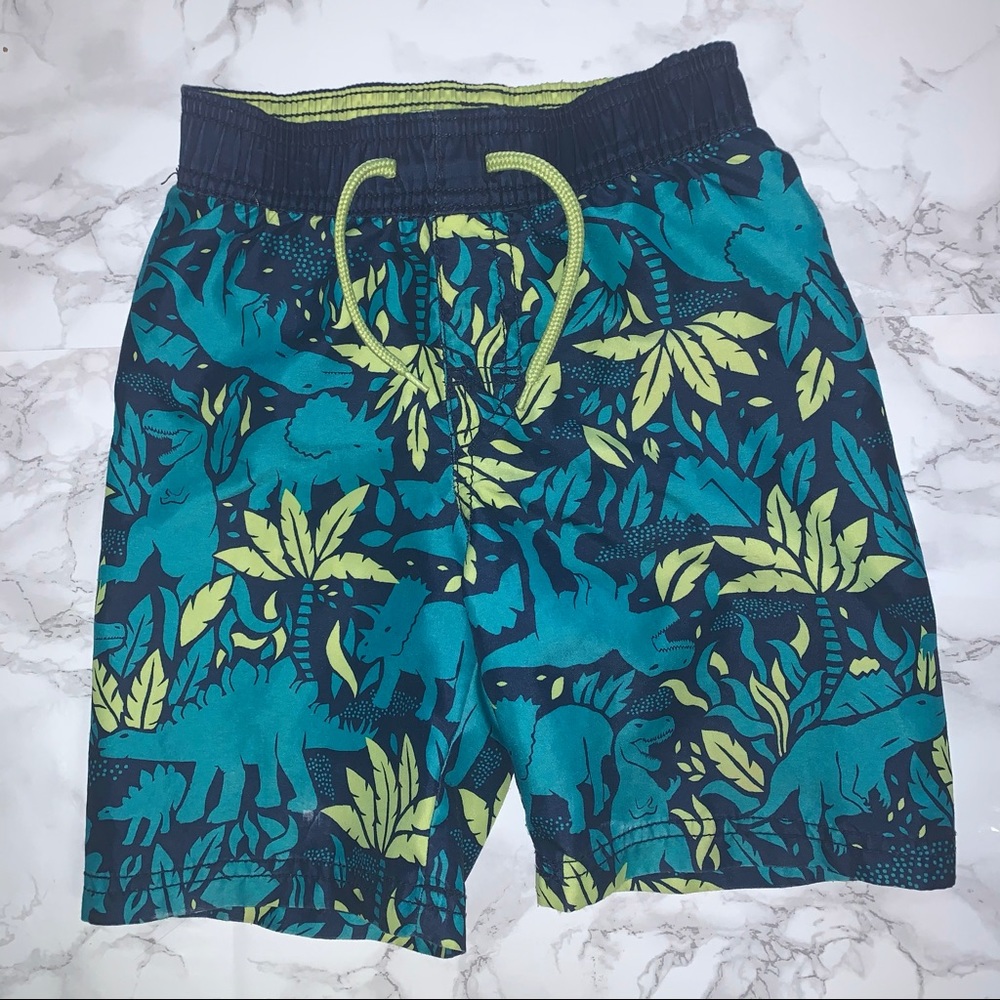 Old Navy Boys Green Dinosaur Swim Trunks - 4T